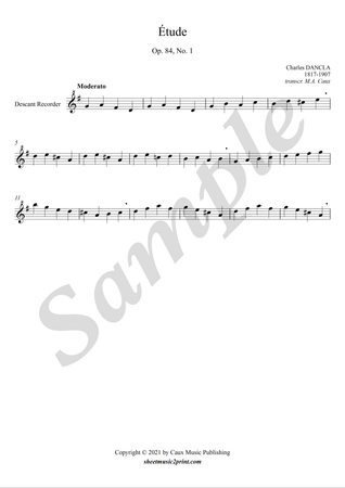 Study op. 84, no. 1 - Descant recorder
