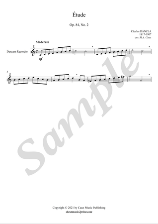 Study in C Major, op. 84, no. 2 - Descant recorder