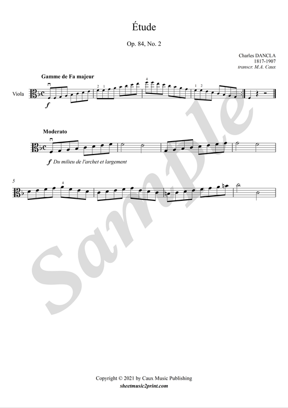 Dancla Study op. 84, no. 2 for viola