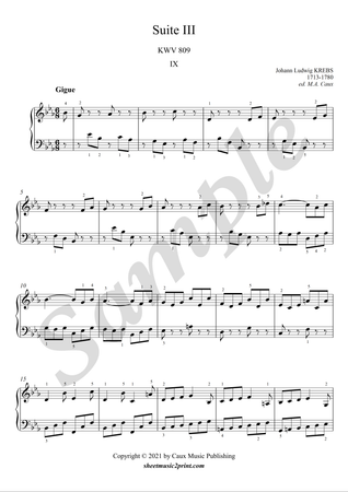 Suite III in E flat Major, KWV 809 (9/9 : Gigue)