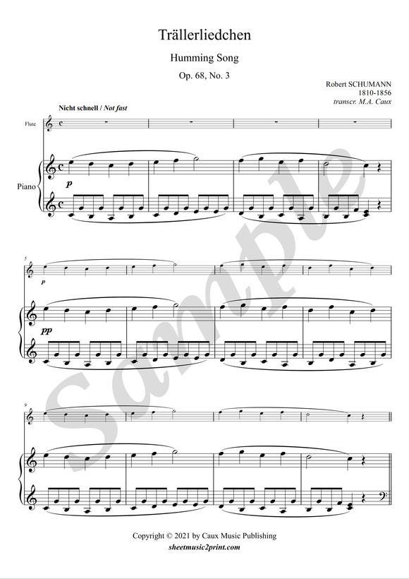 Schumann : Humming Song, op. 68, no. 3 - Flute