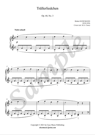 Trällerliedchen, op. 68, no. 3 -- Urtext