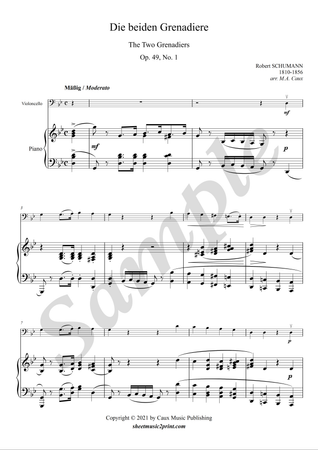 The Two Grenadiers, op. 49, no. 1 - Cello