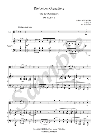 The Two Grenadiers, op. 49, no. 1 - Viola