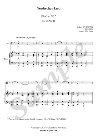 Nordisches Lied, op. 68, no. 41 - Viola