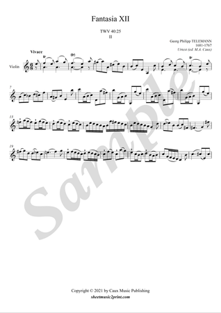 Fantasia no. 12, TWV 40:25 (2/3 : Vivace) -- Urtext