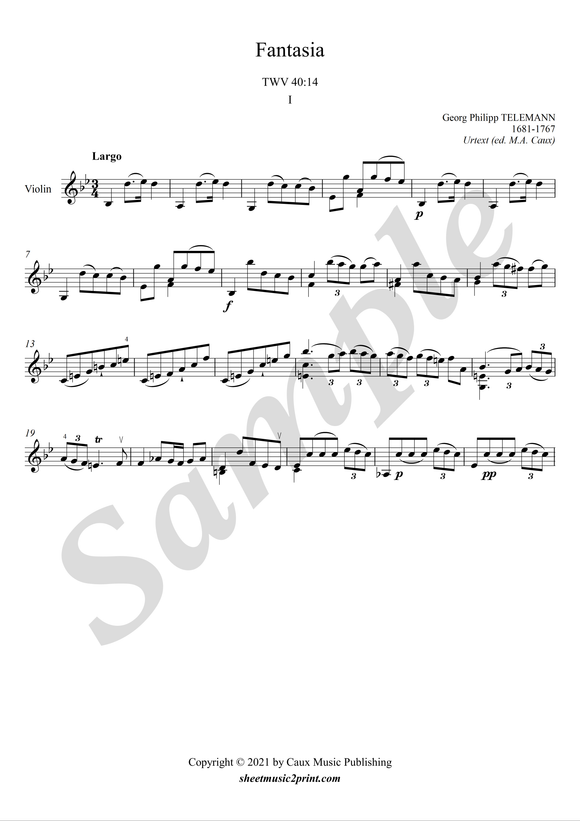 Telemann Fantasia 1 violin