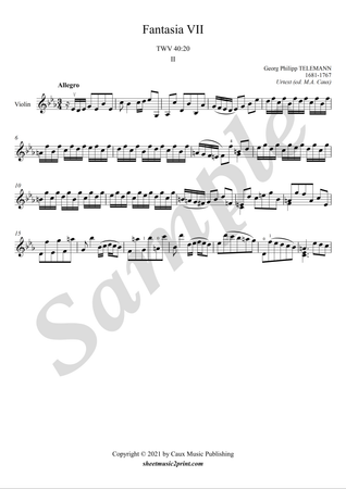 Fantasia no. 7, TWV 40:20 (2/4 : Allegro) -- Urtext