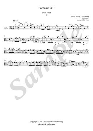 Fantasia no. 12, TWV 40:25 (2/3 : Vivace) - Viola