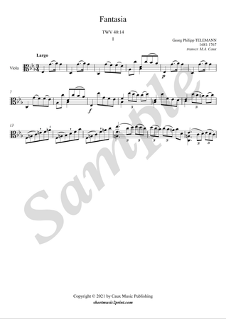 Fantasia no. 1, TWV 40:14 (1/3 : Largo) - Viola