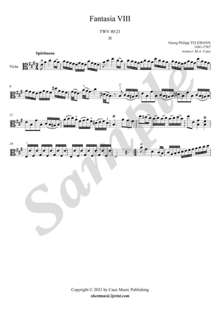 Fantasia no. 8, TWV 40:21 (2/3 : Spirituoso) - Viola