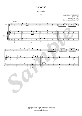 Sonatina TWV 41:F1 (3/3 : Presto) - Viola