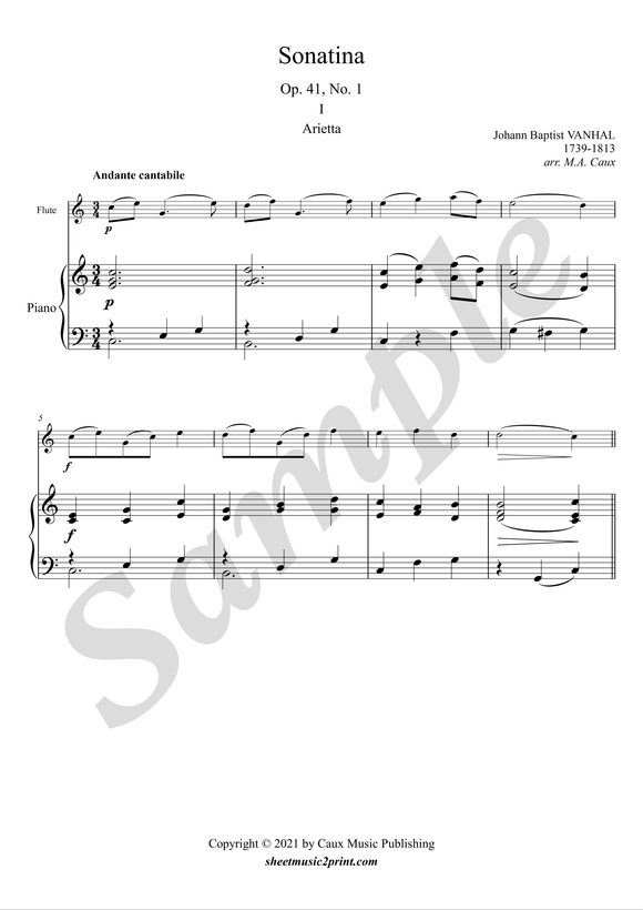 Vanhal Sonatina op. 41, no. 1 - Flute