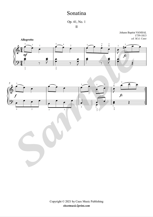 Vanhal Sonatina op. 41, no. 1 Allegretto